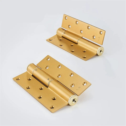 Slick Hidden Hydraulic Door Hinge Automatic Soft Close Buffer Damper Heavy Duty Rust Proof Gold Finish three heavy duty hinges.