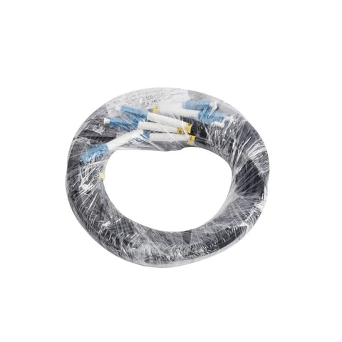 Top Notch Quad Lc Upc To Lc Upc Single Mode Fiber Patch Cord 80 Meter Indoor Extension Cable wrapped in plastic.