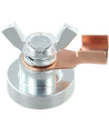 Super Cool Magnetic Welding Ground Clamp With Heavy Duty Iron Base And Secure Grip For Welding Tables Rails And Metal Poles To Make Your Job Easier, featuring a silver metal base and copper attachment.