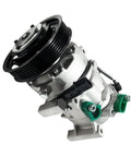 Top Shelf Air Conditioning Compressor With Heavy Clutch Quick Fix Fitment For Hyundai Accent And Kia Rio 2012 To 2017, silver and black design