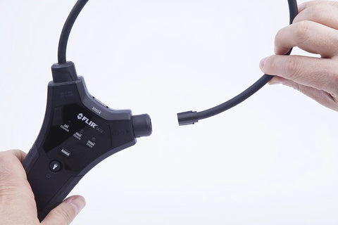 Close-up of Beefy Universal Flex Current Probe 18 Inch With Built In Data Logger And Alarm Vibration IP54 in use