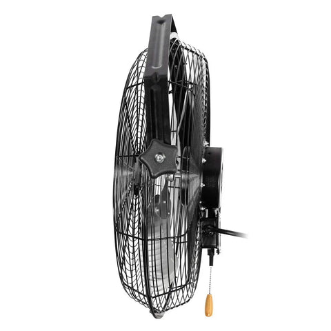 Side view of 18 Inch Wall Mount Fan For Garages, Shops, Barns And Patios, Industrial Grade Cooling With 1450 CFM