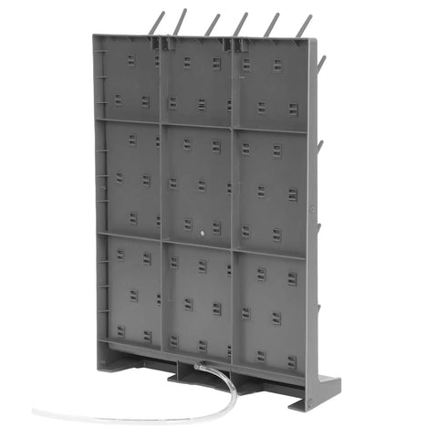 Heavy Duty Lab Glassware Drying Rack With Fifty Two Adjustable Pegboard Columns And Thirty Three Pound Load Built Tough For Countertop Or Wall Mount, gray plastic design
