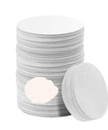 Round Cold Brew Coffee Paper Filters 500 Count Fine Disposable Rounds Fit 32 Oz Brewers stacked for easy use and storage.