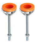 Heavy Duty Adjustable Leveling Feet With M8 X 100mm Thread Pairs Of Yellow Swivel Base Floor Stabilizers on a white background.