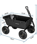 Heavy Duty 1200 Lb Poly Garden Dump Cart With 7 Cu Ft Bed, Quick Release 2-In-1 Convertible Handle And 13 Inch Pneumatic Tires For Smooth Yard Work On Any Terrain featuring black poly bed and steel frame