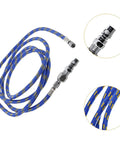 Badass Braided Air Hose Adapter Connector Fitting Fits Spray Gun Tool Kit Flexible PE Material Extension Link 1 8 Meters Length For Air Compressor System Totally Tough Build For Contractors Or Diy Guys Want Pro Flow No Leaks While Painting Walls blue braided hose with metal fittings
