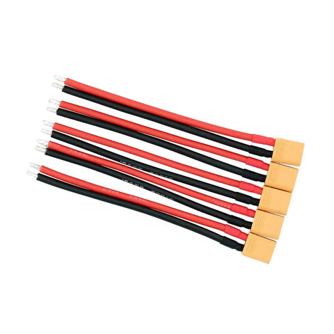 Five Pack RC Battery Connectors With 10cm 16 AWG Silicone Wire For LiPo FPV Drones And Turnigy Zippy Male Plug Adapters