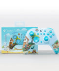 Grab This Limited Edition Starsand Island Collab Wireless Pc Controller Featuring Blazing Fast Three Point Two Five Millisecond Latency Tmr Joysticks For Pro Level Esports Gaming With Cool Light Blue Gradient Shell And Adorable Capybara Artwork in front of its box.