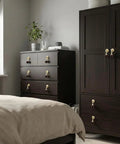 Bedroom dresser and wardrobe with Gold Pendant Knobs Set 12 Pack for Cabinets and Furniture, Heavy Duty Zinc Alloy With Wood Ball.