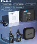 Wireless Guitar System 2.4GHz Six Channel Pro Grade Audio With 24Bit 48KHz HiRes Lossless Sound Rechargeable Transmitter Receiver package