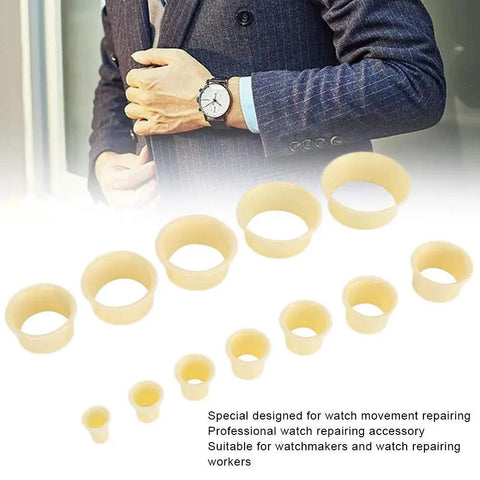 12 Piece Watch Movement Support Set With 12 Assorted Movement Holders For DIY Watch Repair, Durable ABS Crafted Clamps
