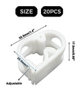 20Pcs Adjustable Plastic Tubing Clamps For Quarter To Half Inch Tubing, shown with dimensions 35.5mm x 17.5mm
