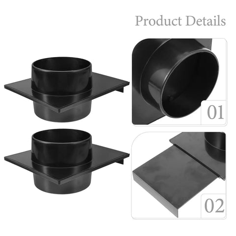 Heavy Duty 100Mm Plastic Blast Gate Replacement For Dust Collector Vacuum System Quick Connect Valve featuring black plastic design and flat base.