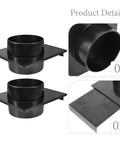 Ciieeo 100Mm Plastic Dust Collector Blast Gate Valve For Vacuum Cleaner And Tool Systems User Friendly Design Heavy Duty Accessory view of black plastic damper with square base.