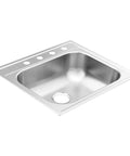 2000 Series 25 Inch 20 Gauge Drop In Single Bowl Stainless Steel Kitchen Sink With Four Holes QuickMount Easy Fit And Sound Shield Noise Reduction For Quiet Durable Performance
