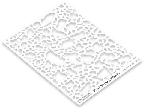 Knockdown Texture Stencil Set Medium for Walls and Ceilings, durable reusable plastic stencils, 8 by 10 inch, multi color coded
