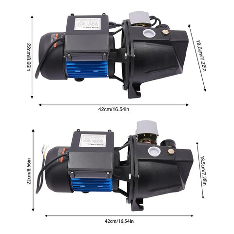 Heavy Duty High Pressure Electric Air Compressor 1HP 0.75KW Motor Portable Corded Air Pump With Die Cast Iron Construction For Garage And Workshop Use Black And Blue Finish IP44 Protection