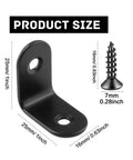 1 Inch Stainless Steel L Brackets Set With Black Finish Pre Drilled Holes And Included Screws Light Duty Shelf Supports size chart.