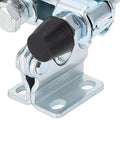 Close-up of Heavy Duty Quick Release Toggle Clamp For Woodworking Jigs And Fixtures, zinc-coated base with bolt details.