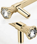 Gold Cabinet Pulls 4 Pack Crystal Dresser Drawer Handles Zinc Alloy 3.78 Inch Center To Center Modern Kitchen And Bathroom Hardware