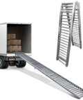 Foldable Light Duty Gravity Conveyor Roller With One Inch Galvanized Steel Rollers for smooth loading from truck to ground.