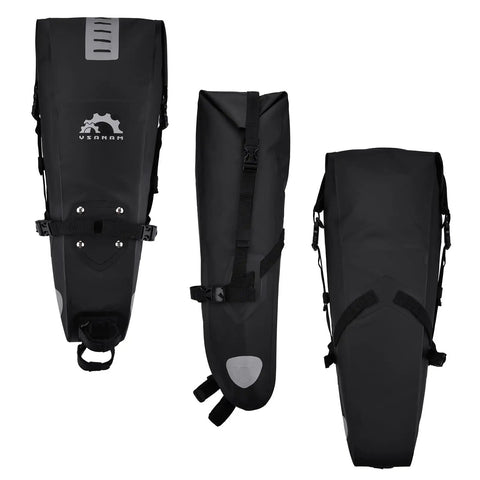 10L Bike Saddle Bag With Roll Top Closure Waterproof PVC TPU Seat Pack For Mountain And Road Bikes Adjustable Capacity