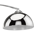 Close-up of chrome adjustable shade for Mid Century Modern Curved Floor Lamp Over Sofa 74 Inch Tall Sleek Chrome Standing Lamp