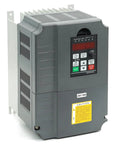 Front view of a grey 7.5kW VFD inverter drive with digital display and keypad