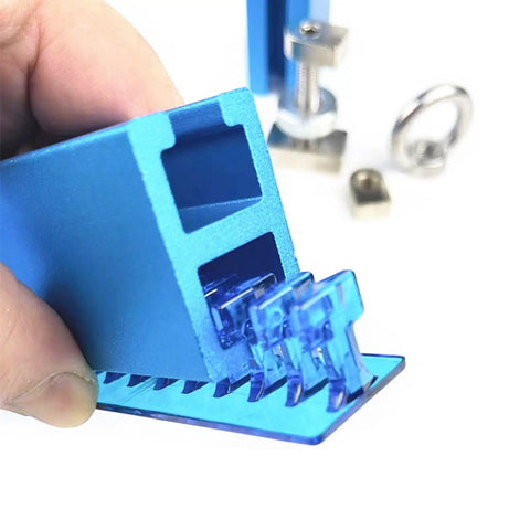 Close-up of Beefy Heavy Duty Auto Dent Repair Kit with blue mixed size pullers for car body dent removal