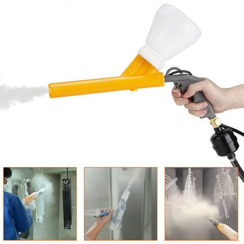 Heavy Duty Electrostatic Powder Coating Gun Kit w/ Control Panel & Pump, spray gun with adjustable nozzle, perfect for metal refinishing.