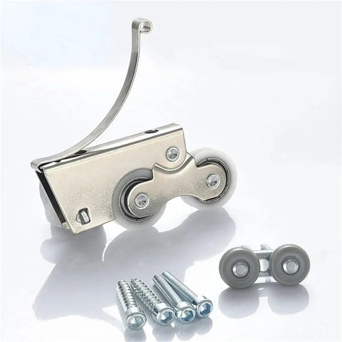 Rock Solid Heavy Duty Double Wheel Casters Four Pack Ultra Quiet Polyurethane Rollers with dual sealed bearings and screws.