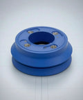 Vacuum Suction Cup With Threaded Rubber Grip Round Recessed Center Go-To Heavy-Duty Wear-Resistant Oil-Resistant Body Ideal For Equipment Setup And Factory Use VA-DBD 100 NBR-60, blue threaded rubber cup
