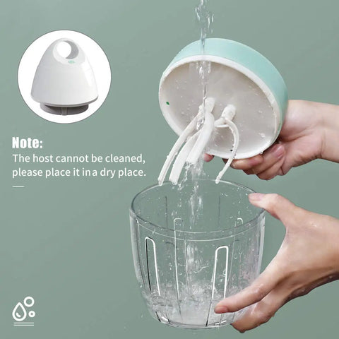Electric Stand Mixer For Home Kitchen With 900ml Bowl One Touch Power Control Splash Prevention Milk Frother Egg White Whisk And 4 Mixing Attachments in use with removable parts being cleaned.