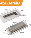 Brushed Nickel Flush Pull 2 Pack Stainless Steel Rectangle Sliding Door Handle With Hidden Screws size details diagram