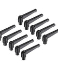 10 Pack Adjustable Clamp Lever Handles Featuring M8 Metric Female Thread And Compact Hex Socket Mount Quick Release Knobs, black levers