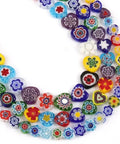 Premium Quality Fresh Hella Sparkly Lampwork Glass Beads Loose Round Spacers For Diy Bracelet Necklace Jewelry Crafting And Dress Decor Accents 10Mm 44 Pieces, multicolored decorative beads arranged in a circular pattern.