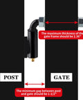 Skelang J bolt heavy-duty gate hinge pair with 1/2 in bolt, black finish