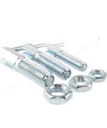 Industrial Grade Galvanized Carbon Steel Indexing Plunger L Shaped Locking Bolt With Spring Pin And Nut M12mm set of three bolts and nuts.
