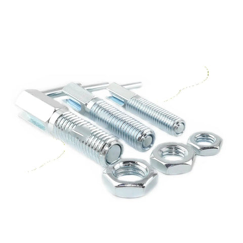 Industrial Grade Galvanized Carbon Steel Indexing Plunger L Shaped Locking Bolt With Spring Pin And Nut M12mm set of three bolts and nuts.