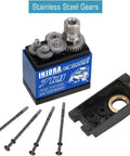 7Kg Waterproof 2065 Servo With Mount And Horn For 1/24 Axial SCX24 RC Crawler Upgrade, showing metal gears and housing