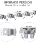 Stainless Steel Broom Holder Wall Mount Organizer With 5 Racks And 4 Hooks Heavy Duty Mop Hanger For Home Kitchen Garage Garden Weatherproof SUS 304 Rust Resistant Indoor Outdoor Storage