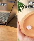 164 Pc Clear Silicone Cabinet Bumper Pads Self Adhesive Drawer Protectors on laptop and pot for stable support.