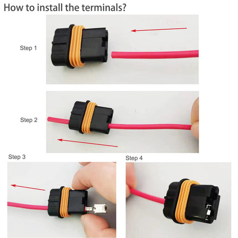 Waterproof Sealed ATO ATC Fuse Holder Kit With Wire Splice 6 Pack Weatherproof Auto Electrical Fuse Box Connector installation steps.