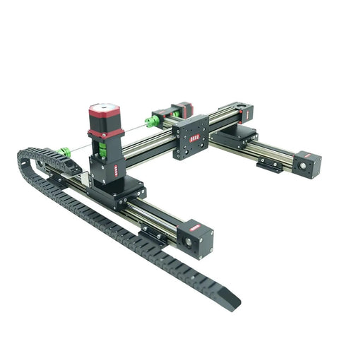 Linear Motion Guide Rail Module Belt Driven Actuator Gantry System For Industrial Automation X Axis 200mm Y Axis 400mm Stroke High Precision Multi Axis Setup Pro Grade, belt cable carrier