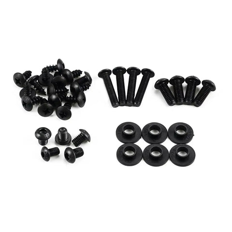 Rugged Motorcycle Bolt Kit For CBR600RR Fairings 2009 2010 2011 2012 Screws Nuts Washers Assortment High Temp Resistant Durable Fasteners For Easy DIY Install And Maintenance, black screws and washers set