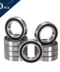HiPicco 6804-2RS deep groove ball bearings, 20x32x7 mm, chrome steel, double rubber seals, 10 pcs set