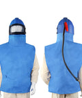 Front and back view of Sandblasting Helmet With Air Supply For Safe Spray Work Durable ABS Hood With Double Lens Protection