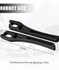 Flexible Eva Gap Fillers For Car Seats And Center Console 2 Piece Black Interior Accessory Kit, 15.76x2.6in size.