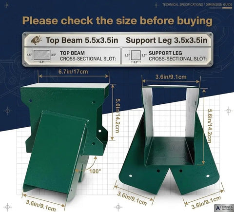 Heavy Duty A Frame Swing Set Bracket Kit 2 Piece Wood Swing Hardware For Outdoor Playsets Built To Last With Rust Resistant Finish Sturdy Steel Mounting Brackets Easy Install Includes Full Assembly Hardware For Backyard Fun